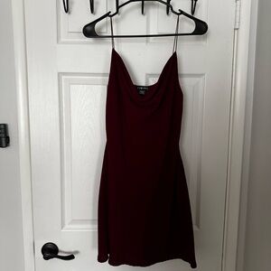 Timing Burgundy Mini Dress with Spaghetti Straps